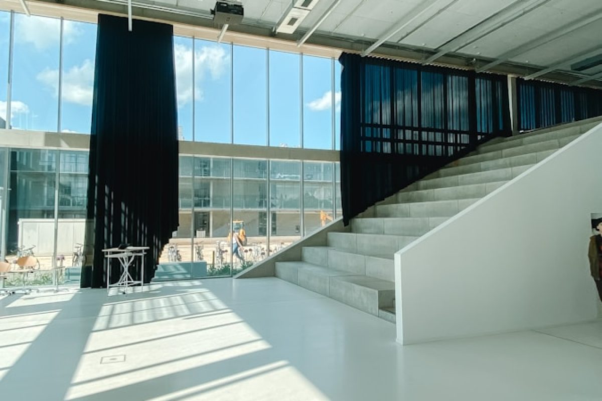 a large indoor skate park
